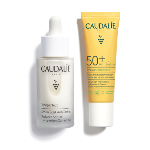 Caudalie Подарък Vinosun Ocean Protect Cream Spf50+ Слънцезащитен крем за лице и шия 20ml & Vinoperfect Radiance Serum Серум против петна 10ml